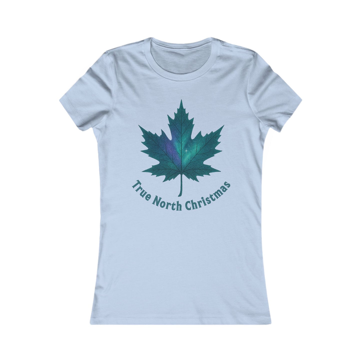 True North Christmas Women’s Tee | Maple Leaf Holiday Shirt | Canadian-Made Premium Cotton Top