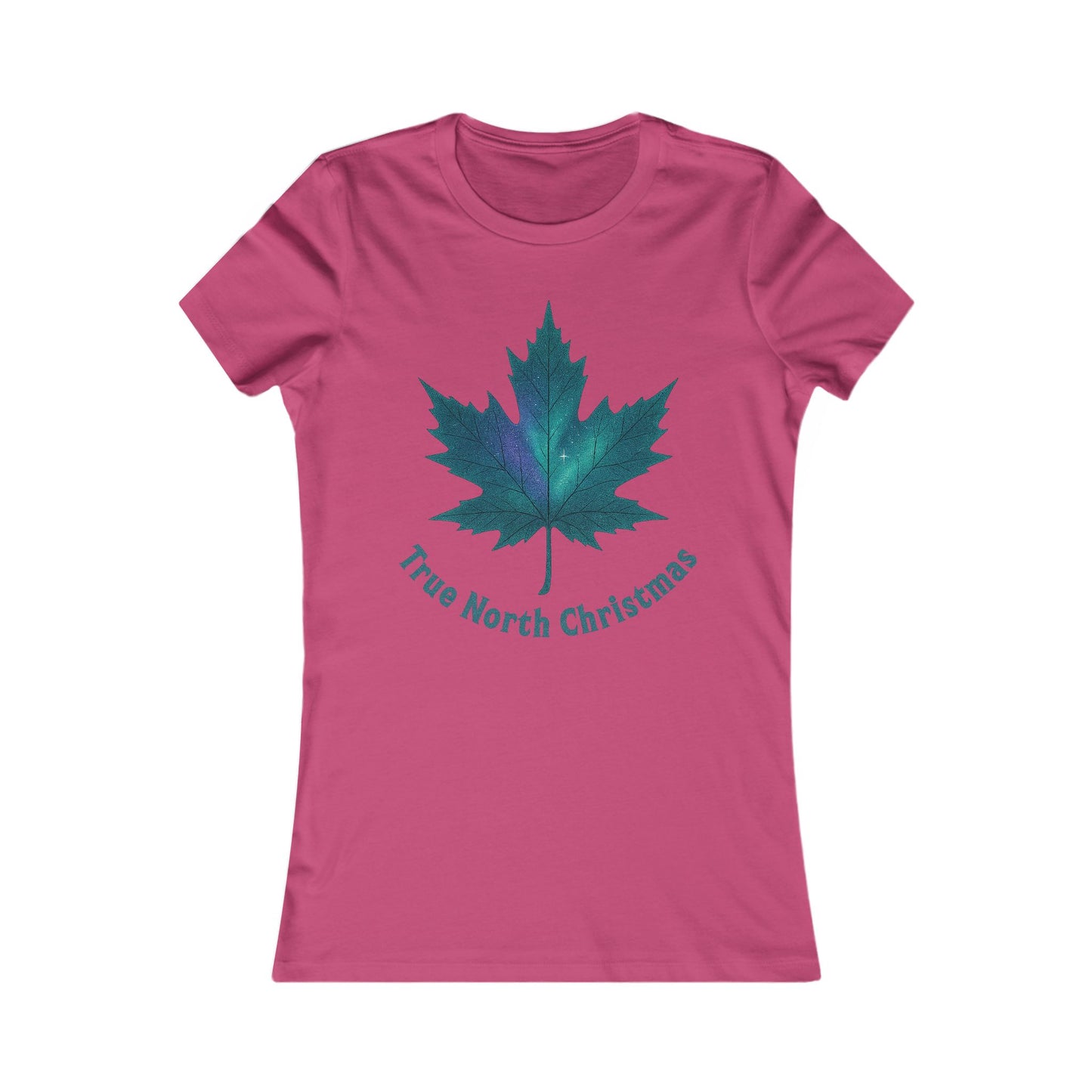 True North Christmas Women’s Tee | Maple Leaf Holiday Shirt | Canadian-Made Premium Cotton Top