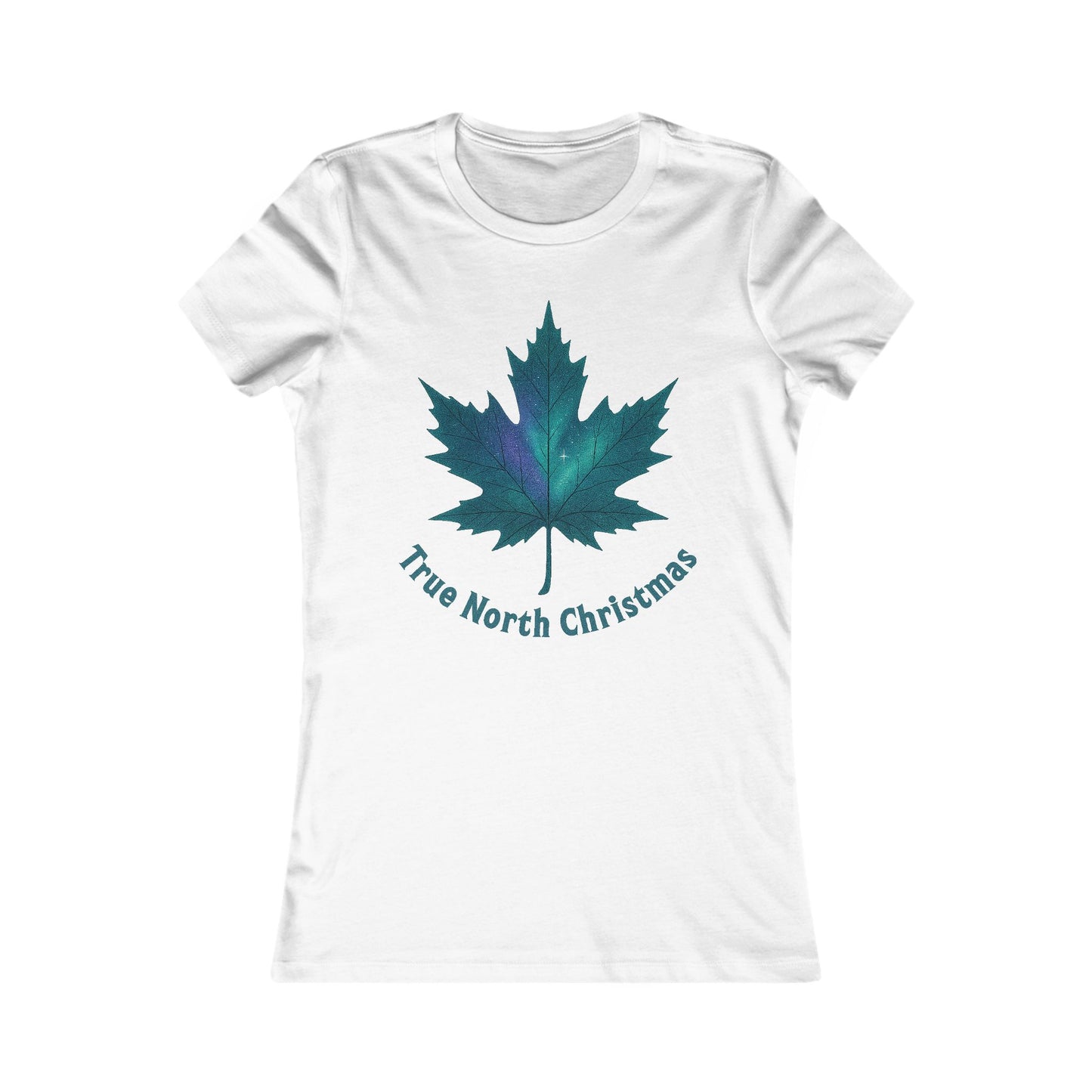 True North Christmas Women’s Tee | Maple Leaf Holiday Shirt | Canadian-Made Premium Cotton Top