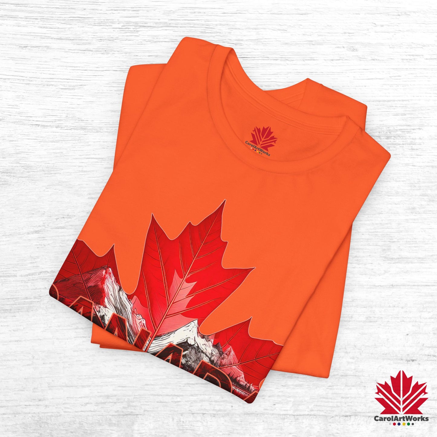 “Canada is not for Sale” Unisex Short Sleeve Tee – Red Maple Leaf and Mountains, Stylish Canada Shirt