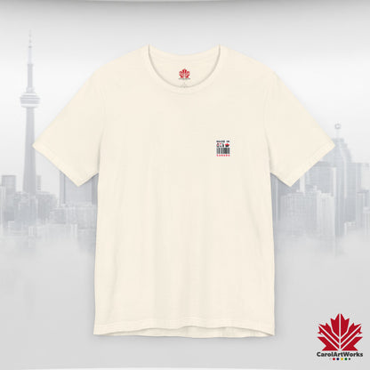 "Made in Canada" product label Design Unisex Short Sleeve Tee – Minimalist, Playful, and Proud
