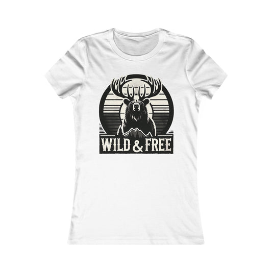 T-shirt « Wild &amp; Free » pour femmes – Idéal pour le camping et les aventures en plein air