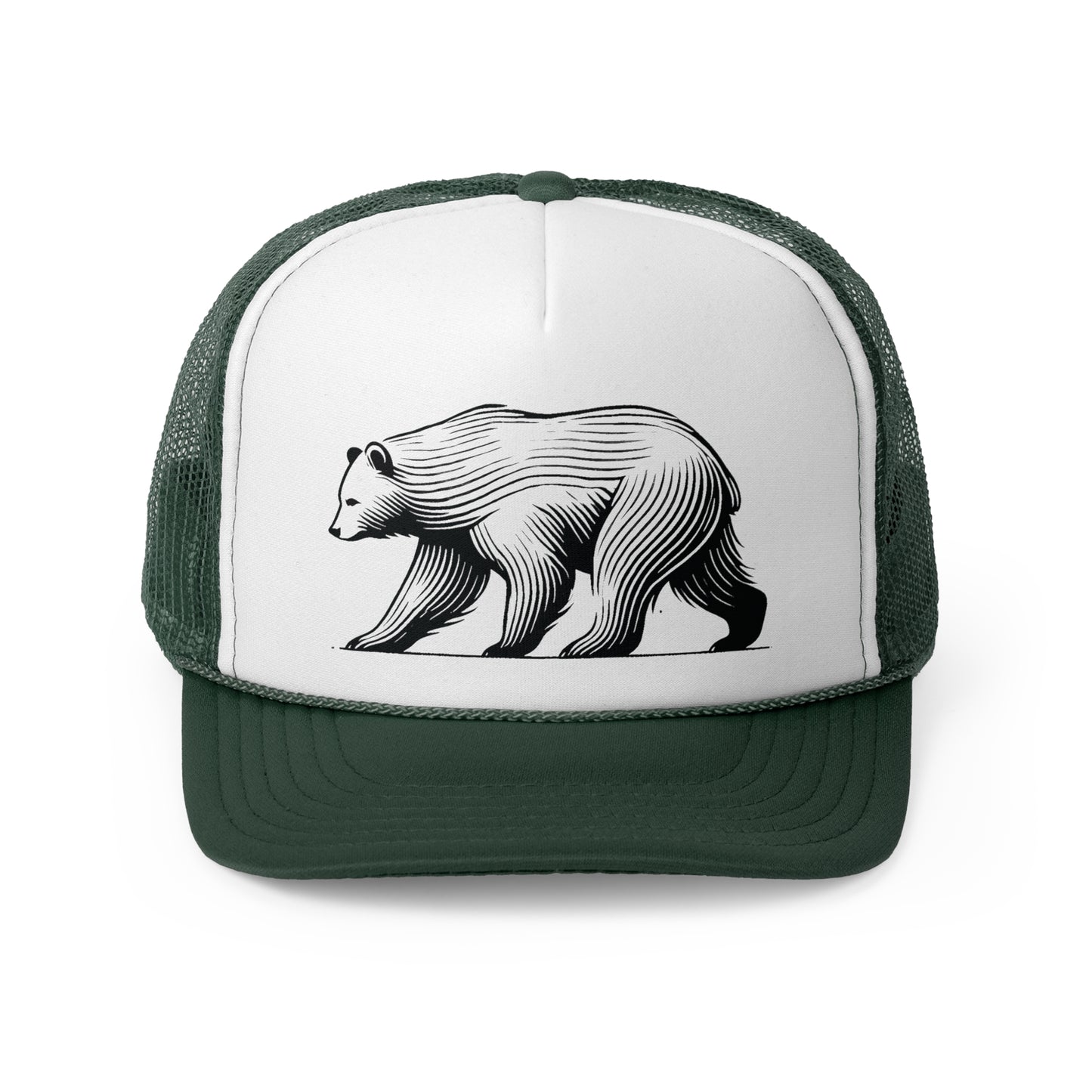 scandinavian minimalistic BEAR Design Trucker Cap – Outdoor Adventure Hat for Nature Lovers