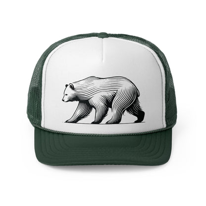 scandinavian minimalistic BEAR Design Trucker Cap – Outdoor Adventure Hat for Nature Lovers