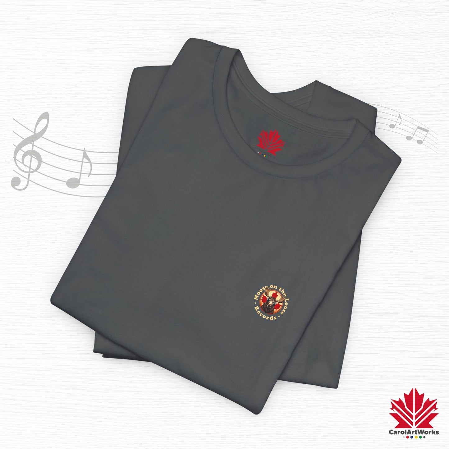 “Moose on the Loose Records” Unisex Short Sleeve Tee – A Hit for Every Playlist
