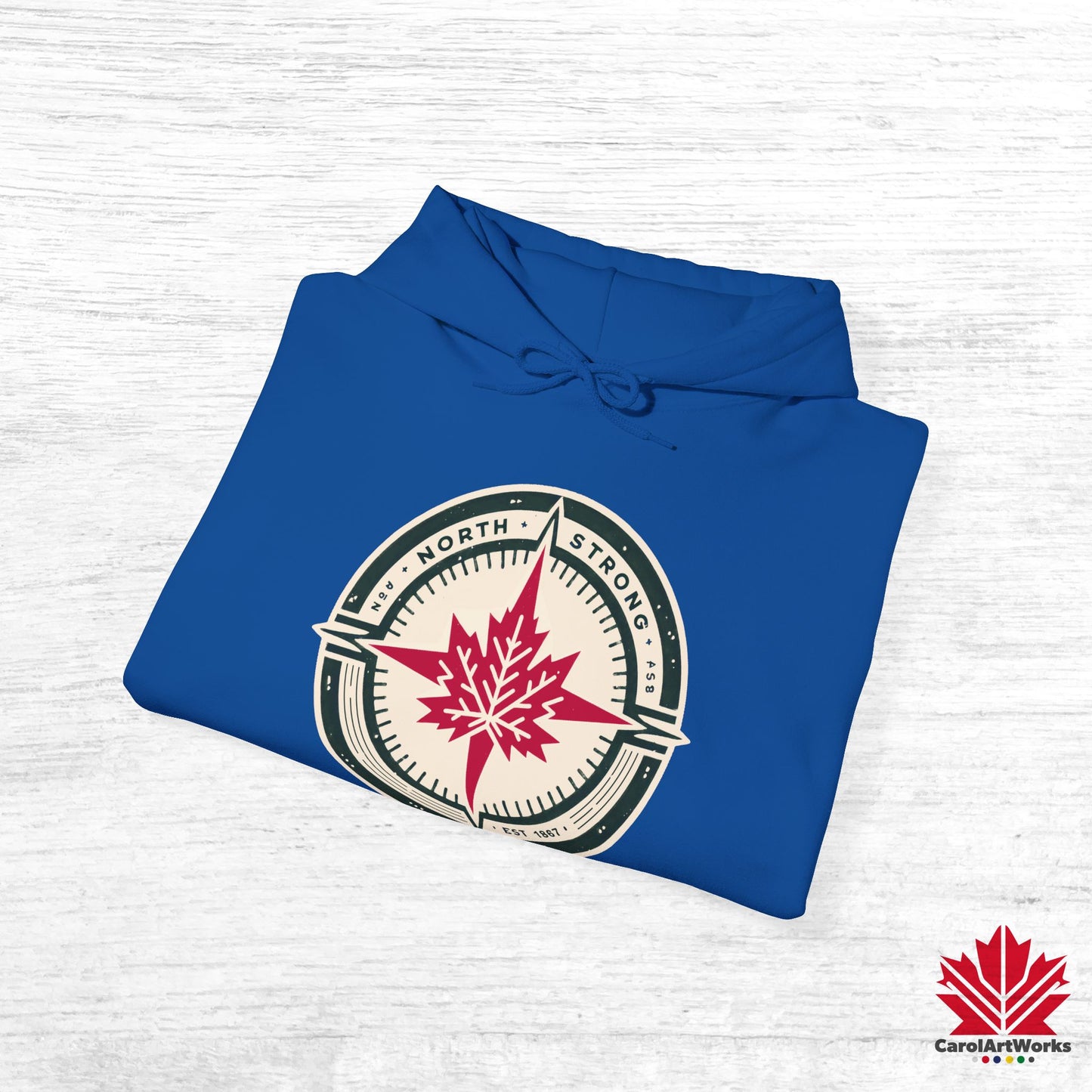 Sweat à capuche unisexe « North Strong » avec motif boussole – Vivez l'aventure avec fierté canadienne