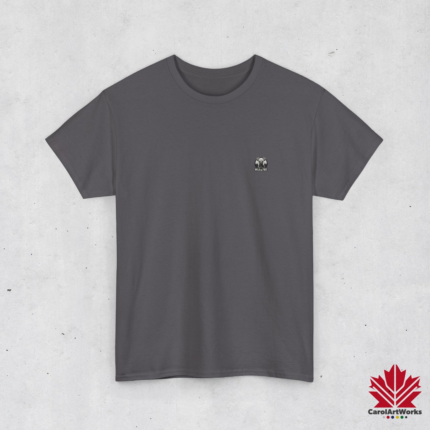 “Wild & Free” Unisex Cotton Tee – Nature Inspired Graphic T-Shirt