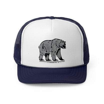 scandinavian minimalistic BEAR Design Trucker Cap – Outdoor Adventure Hat for Nature Lovers