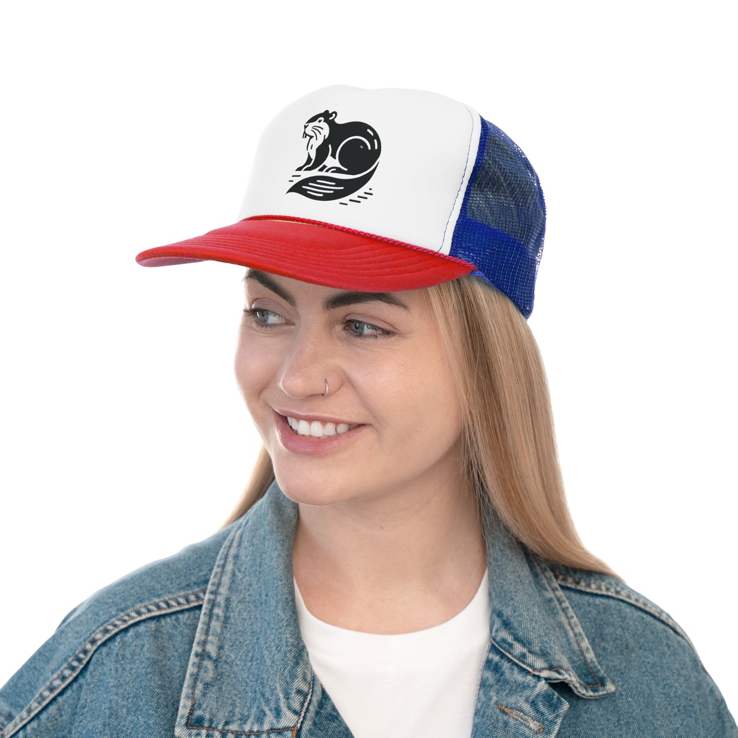 scandinavian minimalistic BEAVER Design Trucker Cap – Perfect for Outdoor Enthusiasts and Nature Lovers