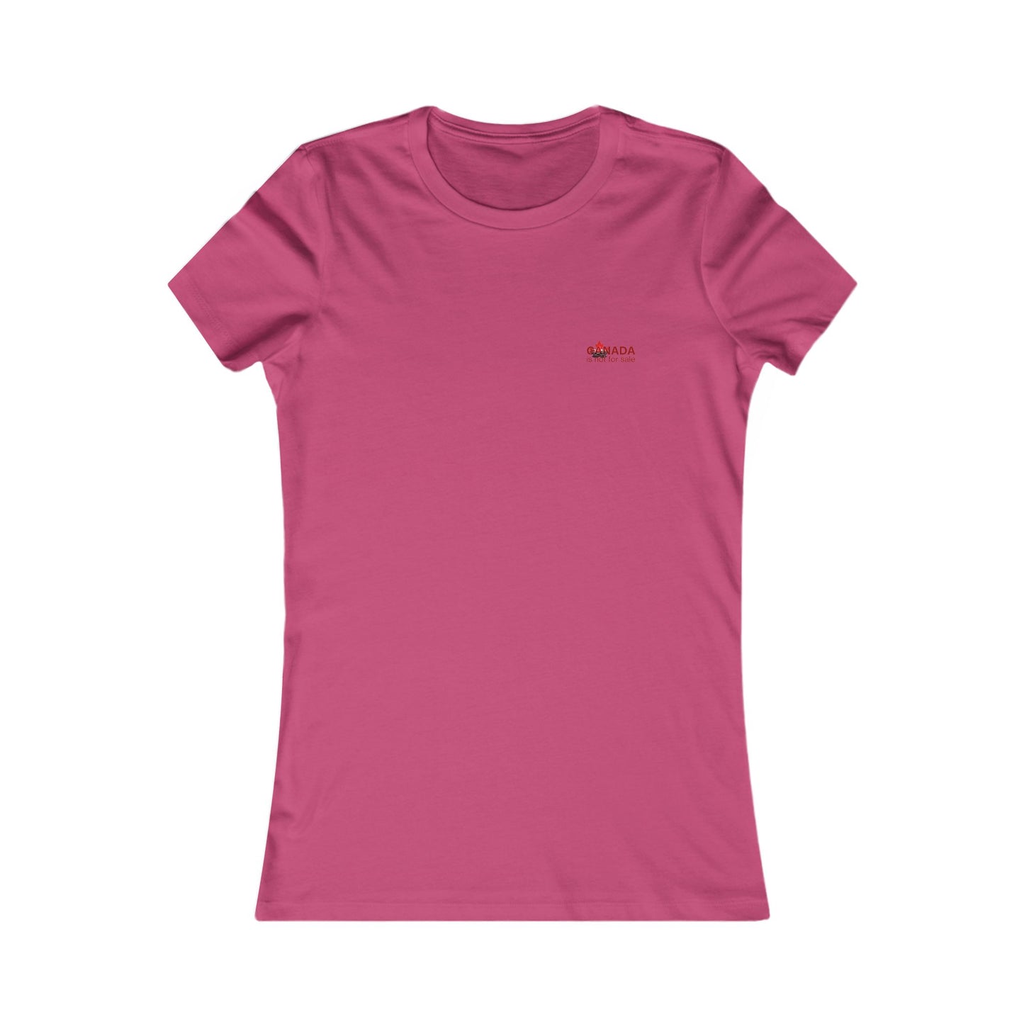 Women’s Favorite Tee “Canada is Not for Sale” – Red Maple Leaf and Mountains, Stylish Canada Shirt