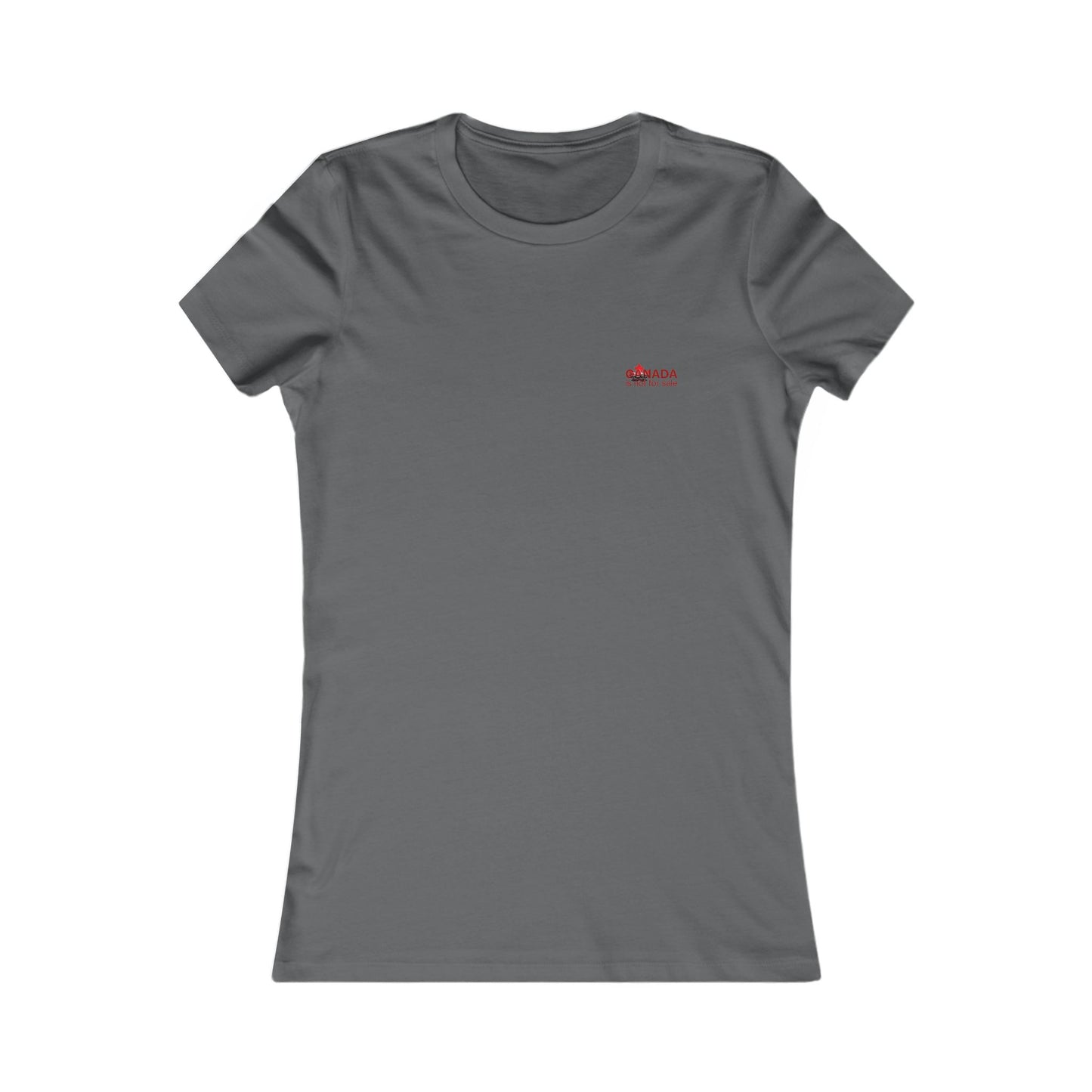 Women’s Favorite Tee “Canada is Not for Sale” – Red Maple Leaf and Mountains, Stylish Canada Shirt