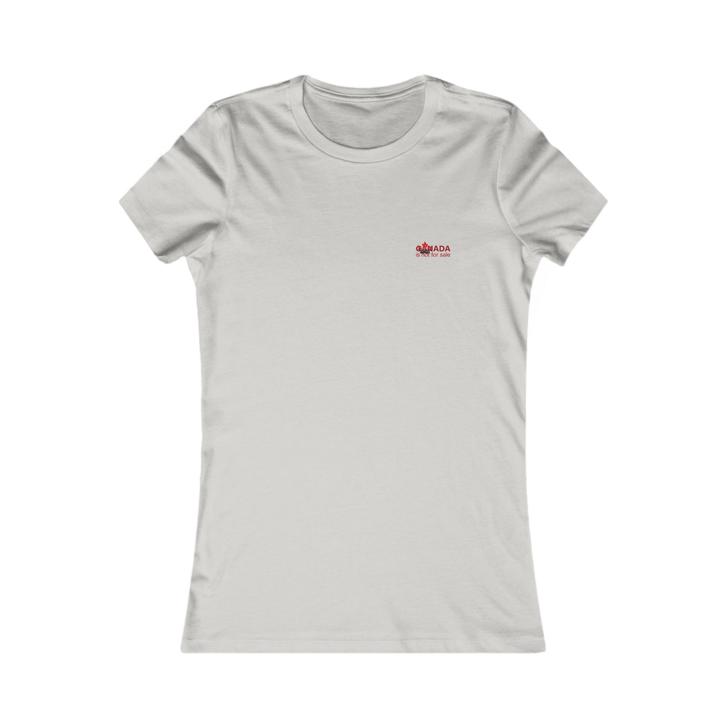 Women’s Favorite Tee “Canada is Not for Sale” – Red Maple Leaf and Mountains, Stylish Canada Shirt