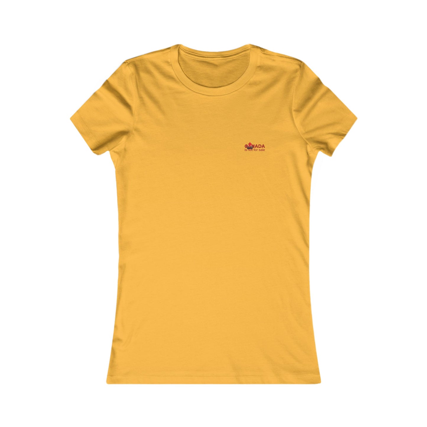 Women’s Favorite Tee “Canada is Not for Sale” – Red Maple Leaf and Mountains, Stylish Canada Shirt