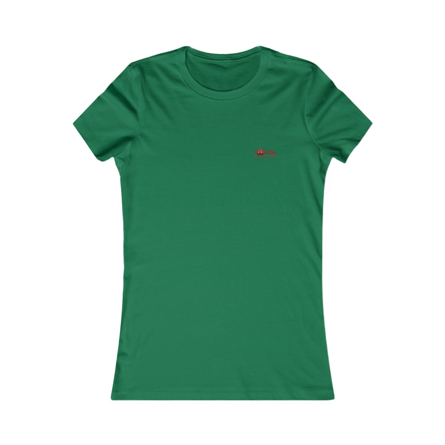 Women’s Favorite Tee “Canada is Not for Sale” – Red Maple Leaf and Mountains, Stylish Canada Shirt