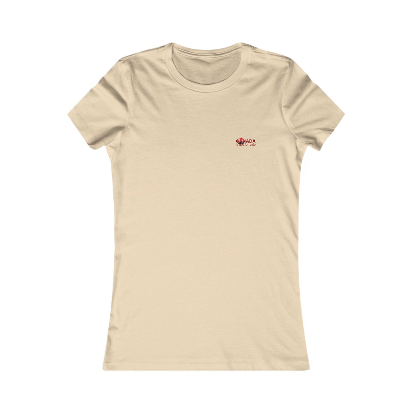 Women’s Favorite Tee “Canada is Not for Sale” – Red Maple Leaf and Mountains, Stylish Canada Shirt