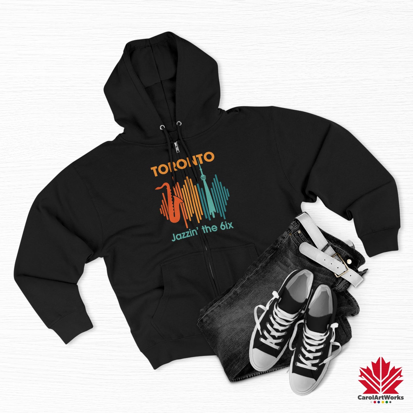 Toronto Jazzin' the 6ix – Sweat à capuche zippé pour des mouvements fluides et des rythmes de rue