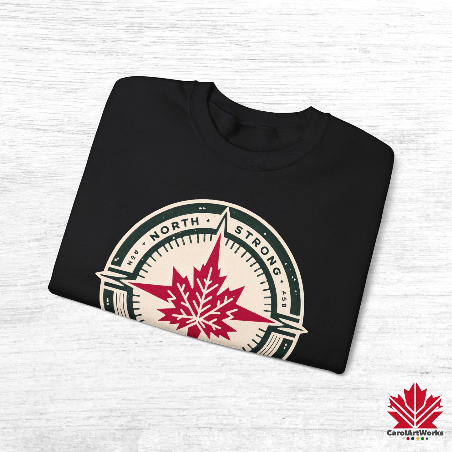 “North Strong” Compass Design Unisex Sweatshirt – Navigate Adventure with Canadian Pride