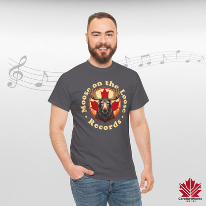 "Moose on the Loose Records" Classic Cotton Tee - Wear the Sound of Canada