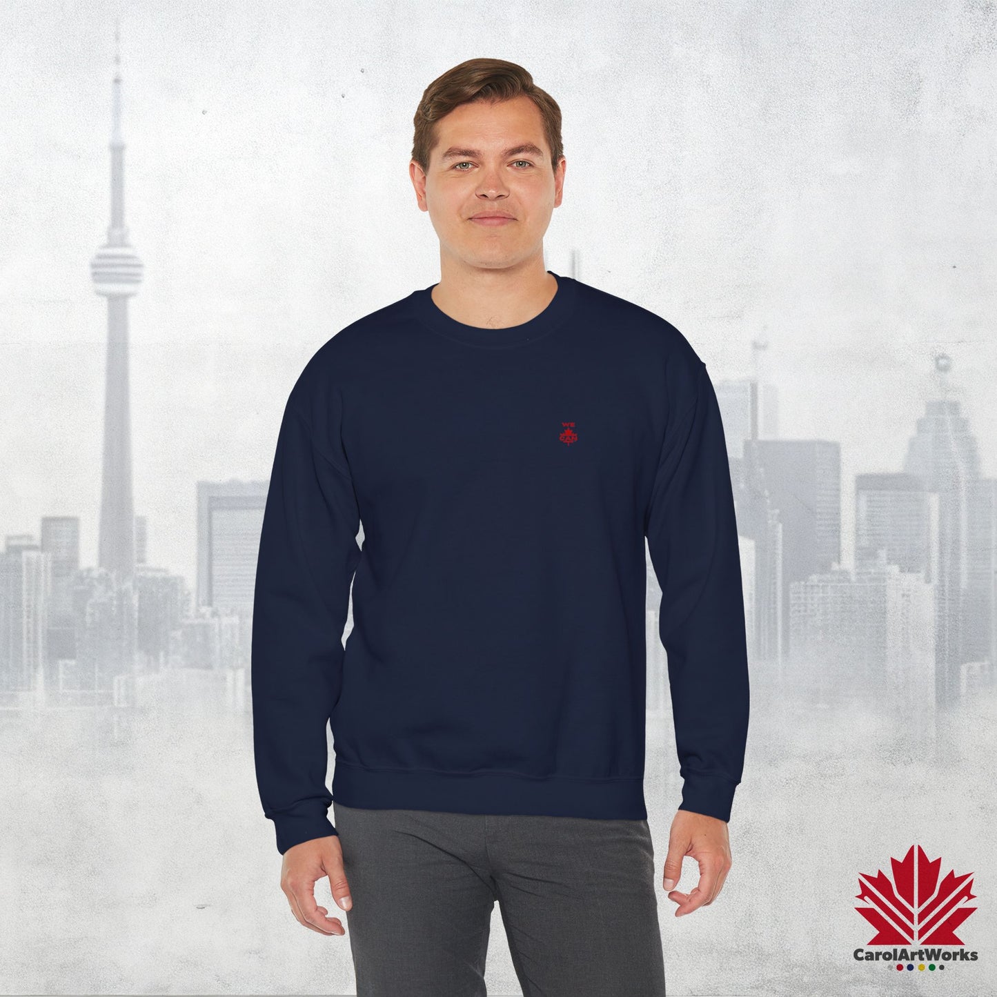 Sweat-shirt unisexe « We Can » avec motif feuille d'érable – Sweat-shirt motivant pour un confort quotidien, fierté canadienne