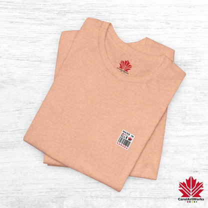 "Made in Canada" product label Design Unisex Short Sleeve Tee – Minimalist, Playful, and Proud