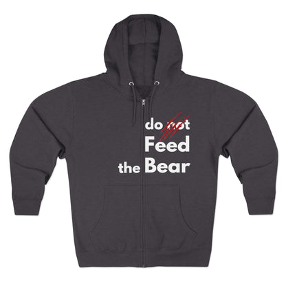 “Don’t Feed the Bear” Unisex Zip Hoodie – Cozy & Fun for Outdoors Enthusiasts
