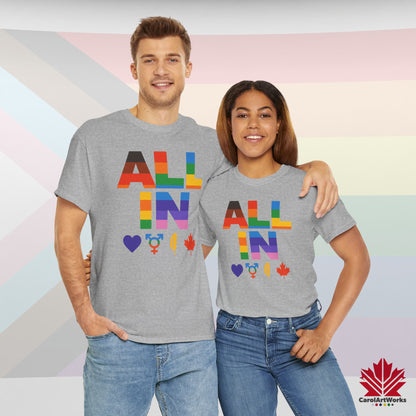 ALL IN Heart. Voice. Pride. - Unisex Pride Shirt - Colors of Us