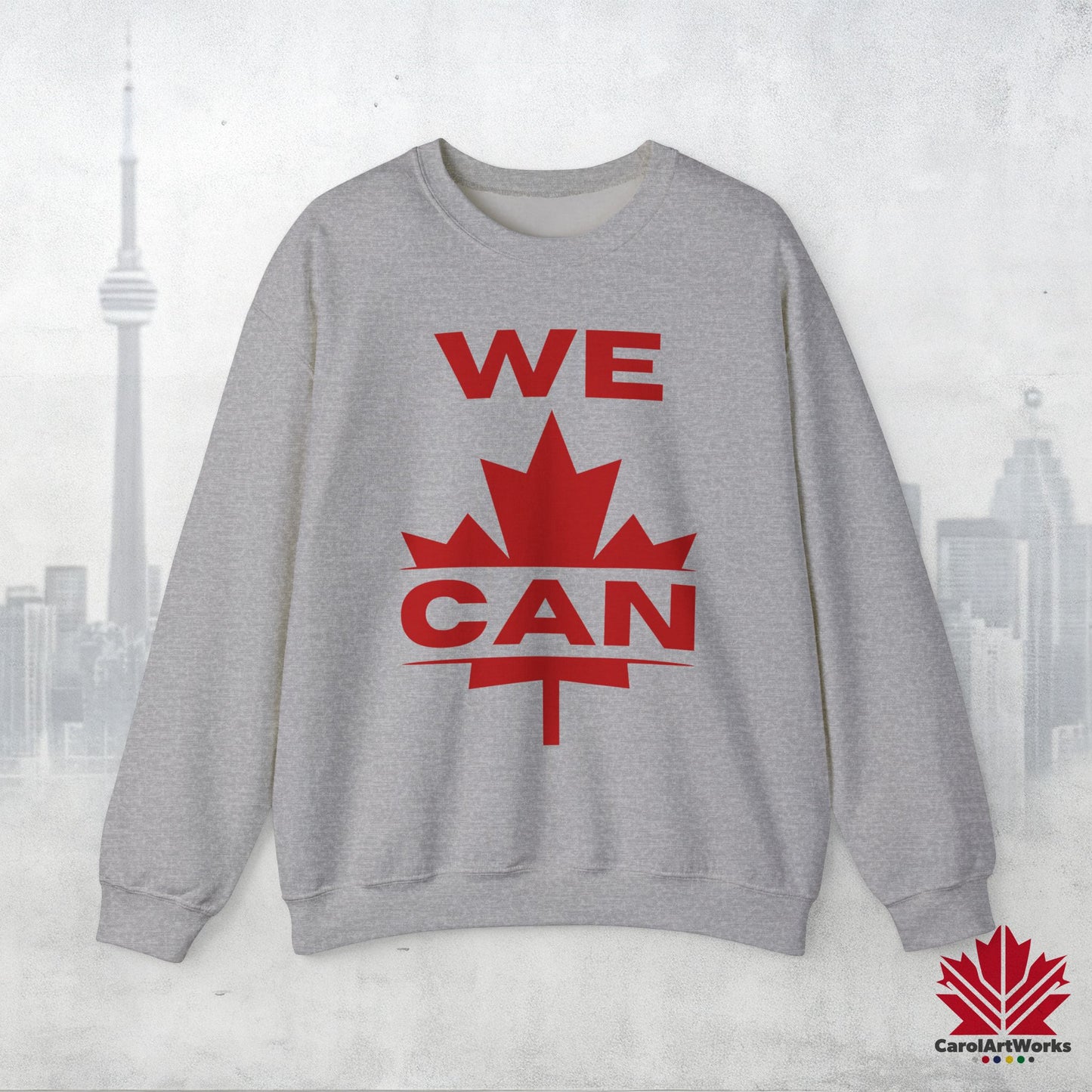 Sweat-shirt unisexe « We Can » avec motif feuille d'érable – Sweat-shirt motivant pour un confort quotidien, fierté canadienne
