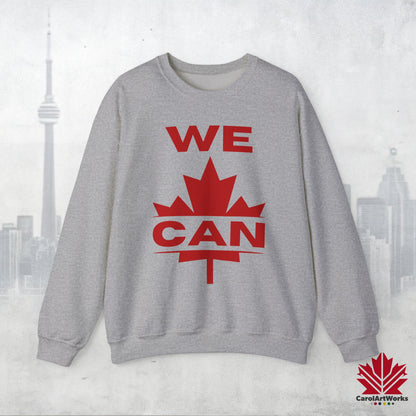 Sweat-shirt unisexe « We Can » avec motif feuille d'érable – Sweat-shirt motivant pour un confort quotidien, fierté canadienne