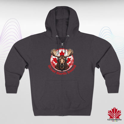 "Great North Sound" Moose and Music Unisex Zip Hoodie