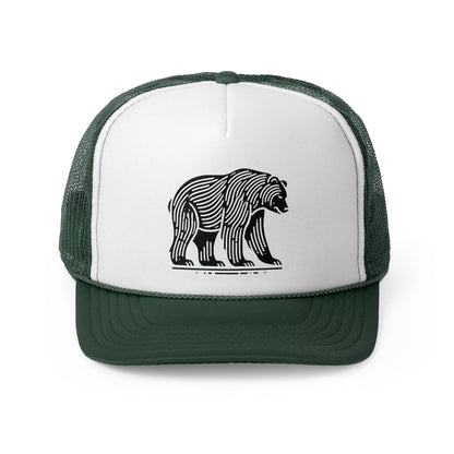 scandinavian minimalistic BEAR Design Trucker Cap – Outdoor Adventure Hat for Nature Lovers