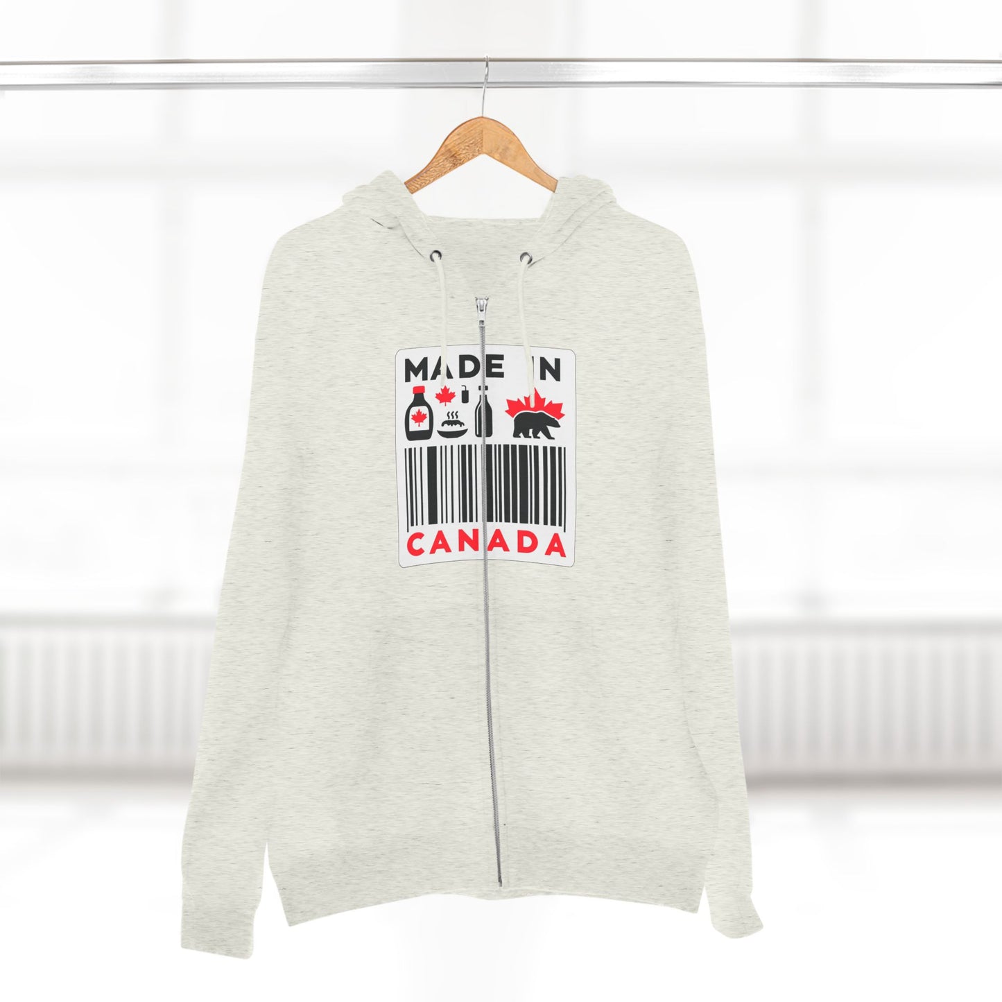 Sweat à capuche unisexe zippé « Fabriqué au Canada » – Minimaliste, ludique et fier