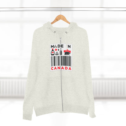 Sweat à capuche unisexe zippé « Fabriqué au Canada » – Minimaliste, ludique et fier
