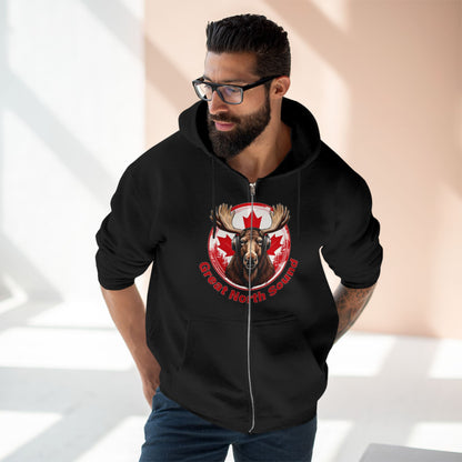 "Great North Sound" Moose and Music Unisex Zip Hoodie