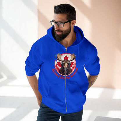 "Great North Sound" Moose and Music Unisex Zip Hoodie