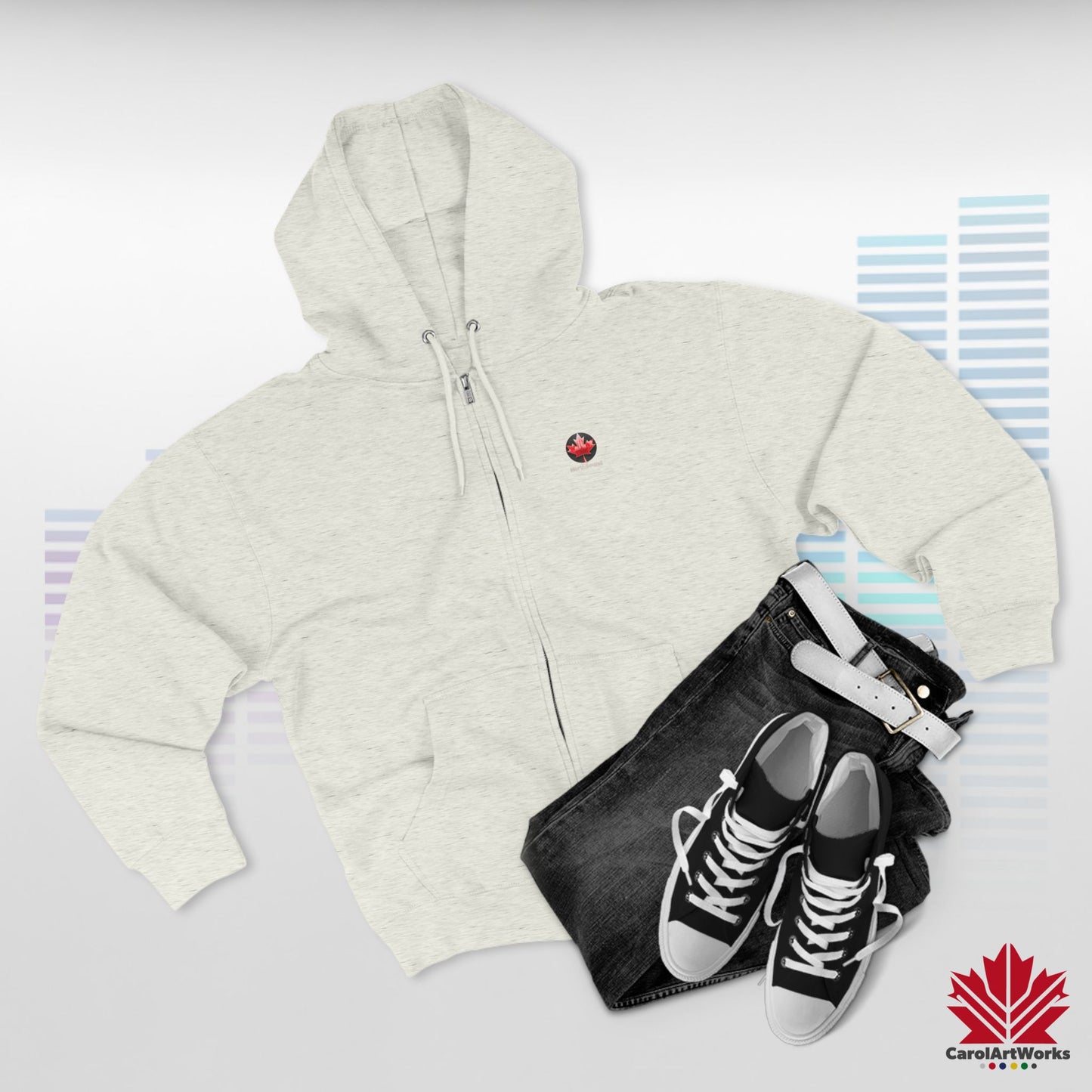 "NorthSound" Unisex Zip Hoodie - Zip Up and Tune In to Canadian Vibes