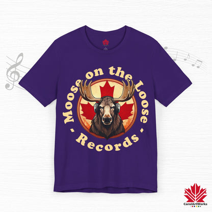 “Moose on the Loose Records” Unisex Short Sleeve Tee – A Hit for Every Playlist