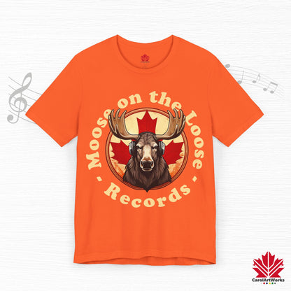 “Moose on the Loose Records” Unisex Short Sleeve Tee – A Hit for Every Playlist