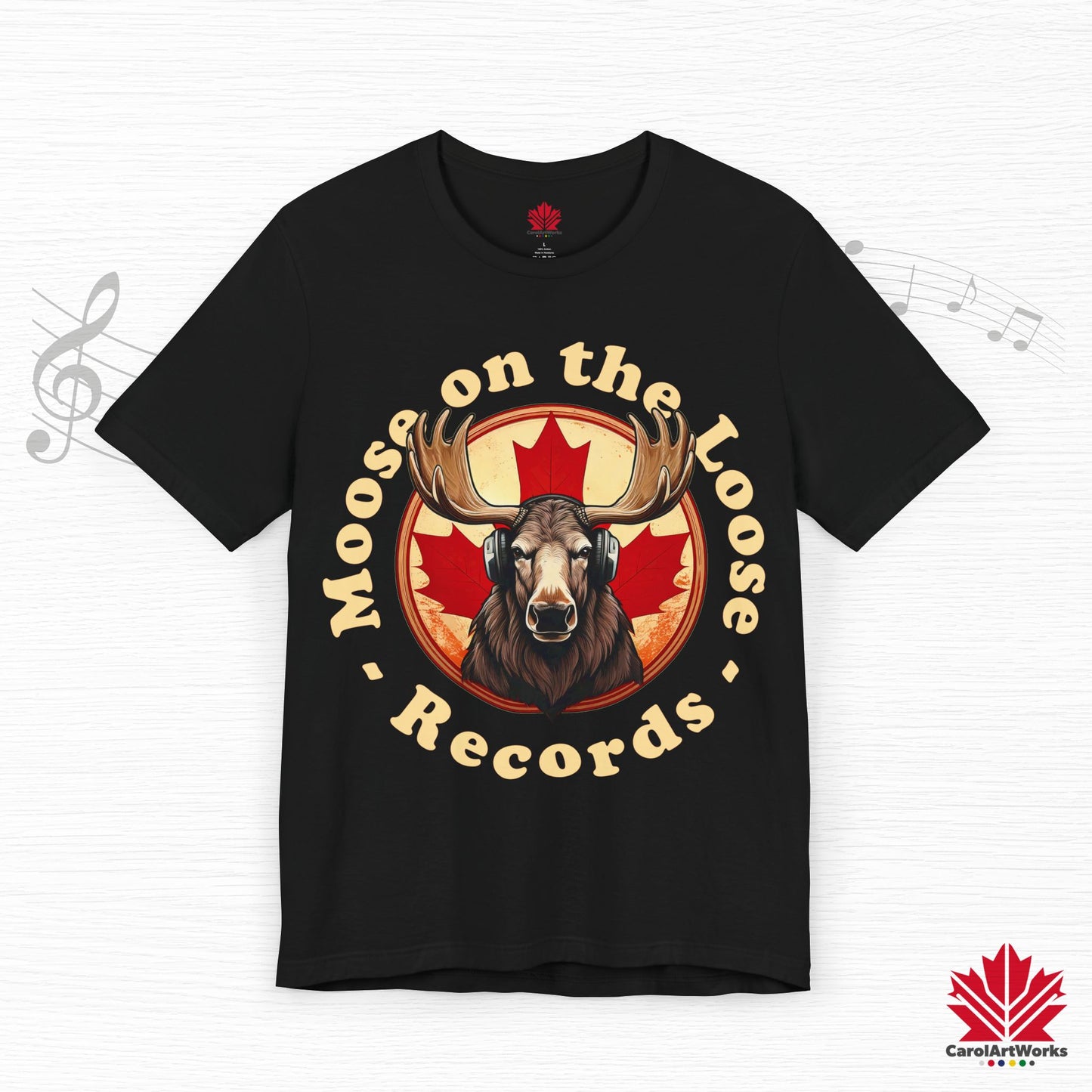 “Moose on the Loose Records” Unisex Short Sleeve Tee – A Hit for Every Playlist
