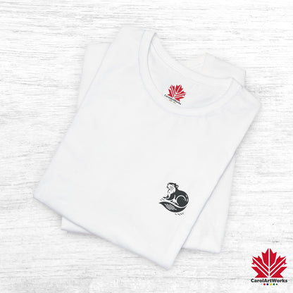 scandinavian minimalistic BEAVER Design Unisex Short Sleeve Tee - Soft and Comfortable, Perfect for Everyday Wear and Nature Lovers