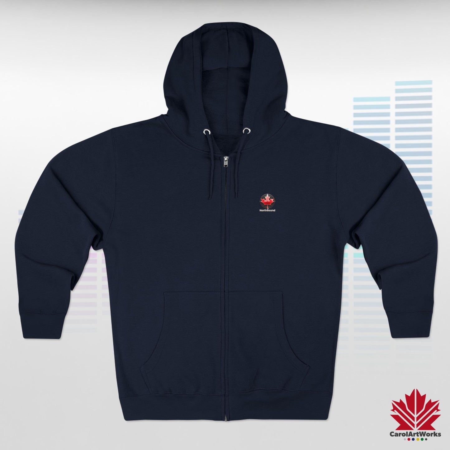 "NorthSound" Unisex Zip Hoodie - Zip Up and Tune In to Canadian Vibes