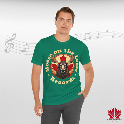 “Moose on the Loose Records” Unisex Short Sleeve Tee – A Hit for Every Playlist