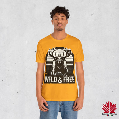 “Wild & Free” Unisex Short Sleeve Tee – Nature Inspired Graphic T-Shirt