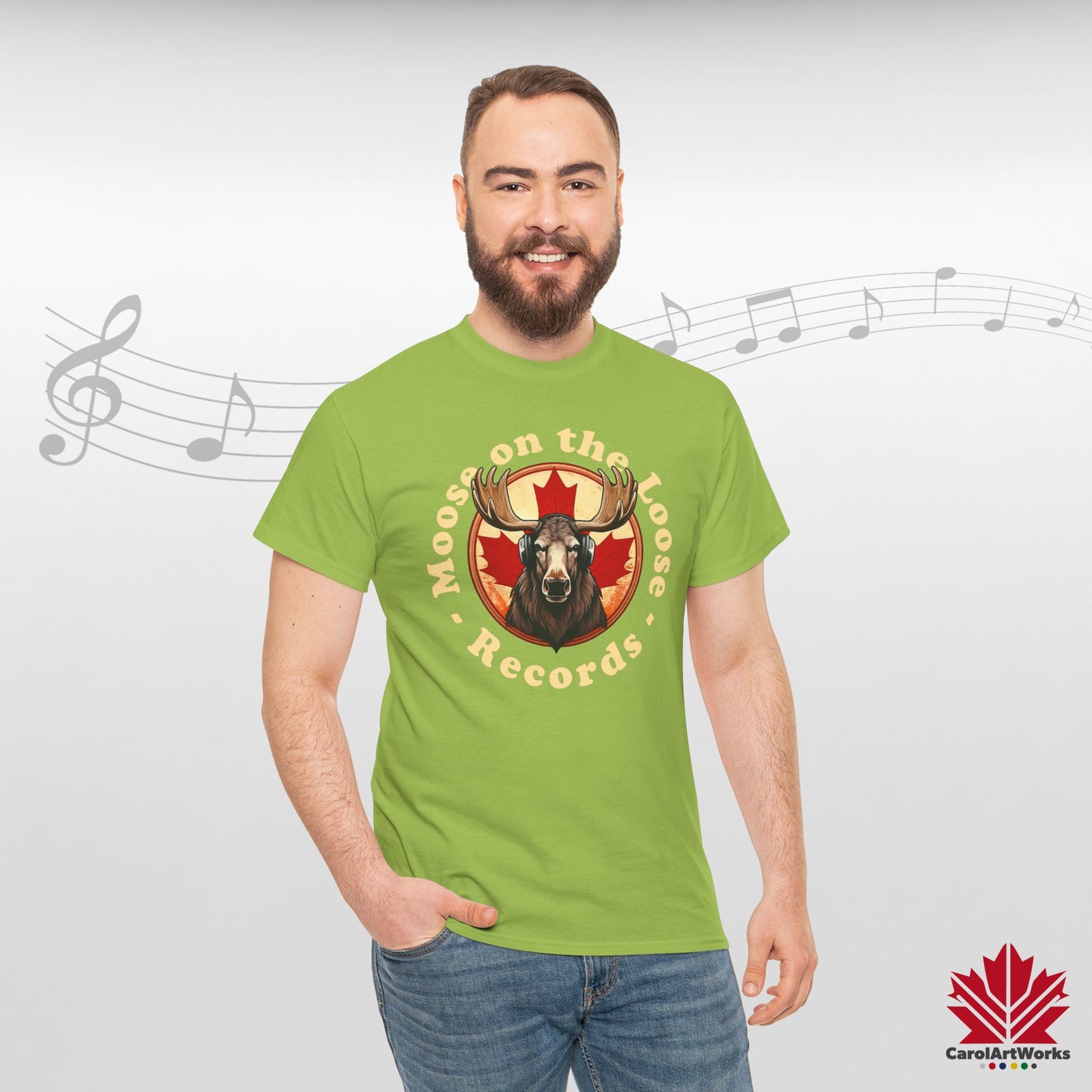 "Moose on the Loose Records" Classic Cotton Tee - Wear the Sound of Canada