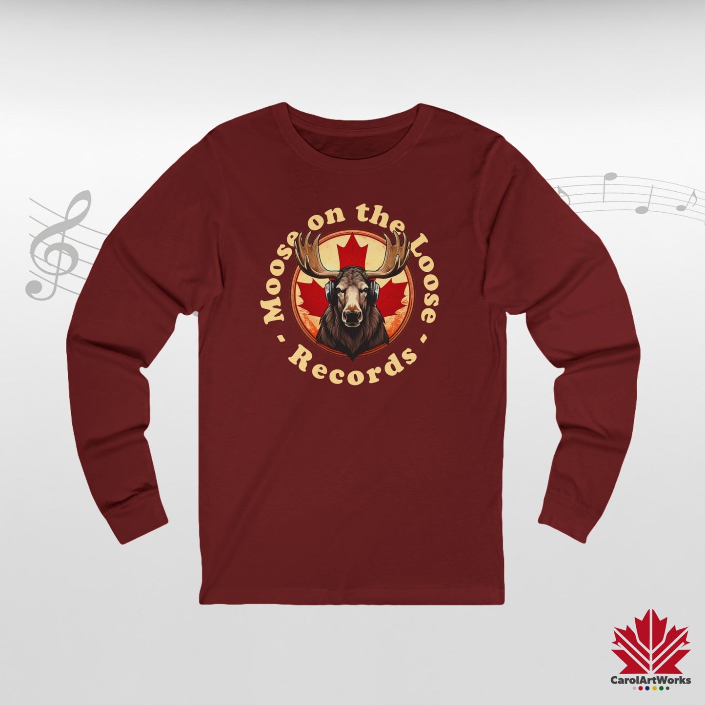 “Moose on the Loose Records” Long Sleeve Tee – Classic Style with a Canadian Rhythm