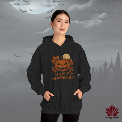Maple & Moonlight – Cozy Canadian Halloween Hoodie
