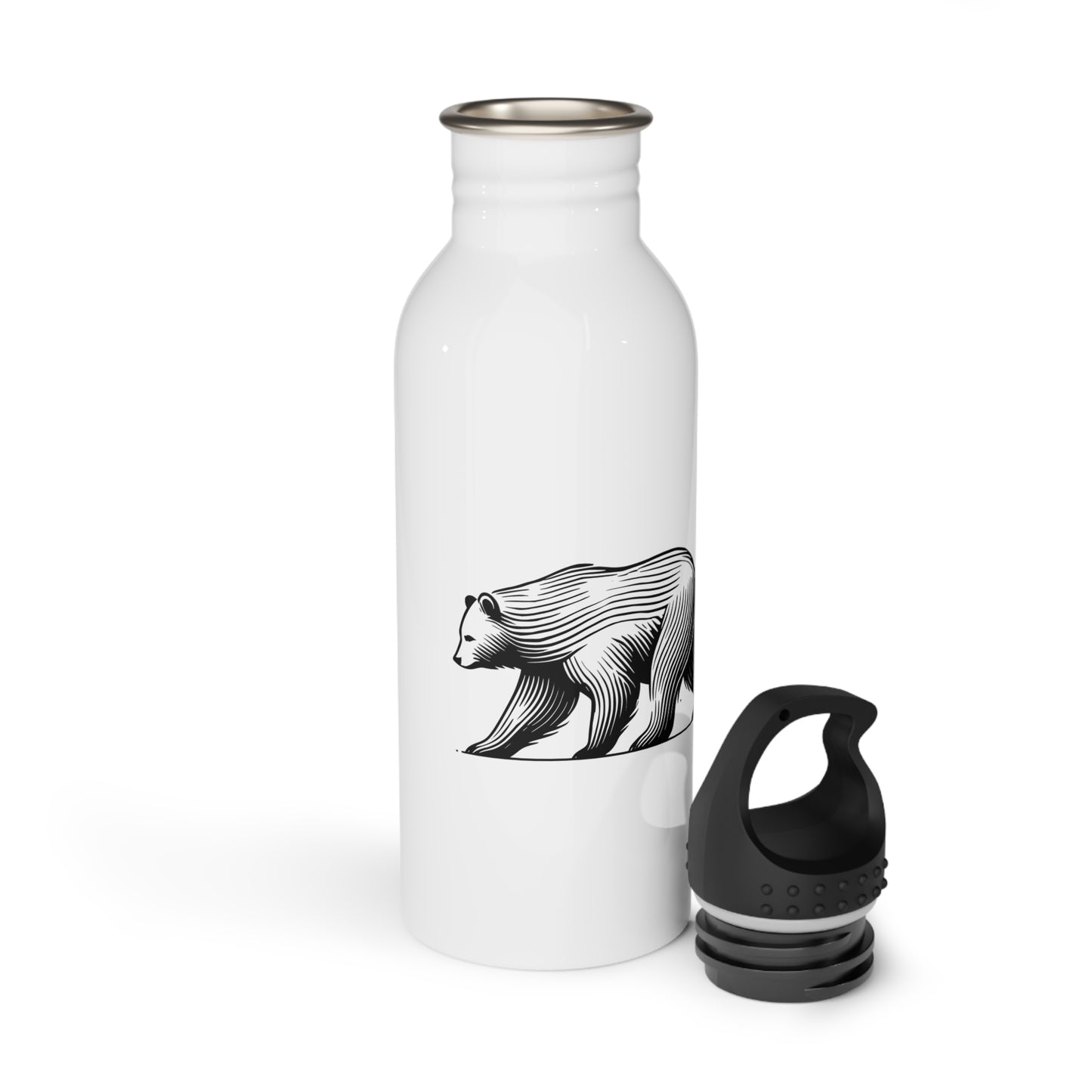 scandinavian minimalistic Design BEAR Steel Water Bottle – Adventure & Nature Inspired Drinkware