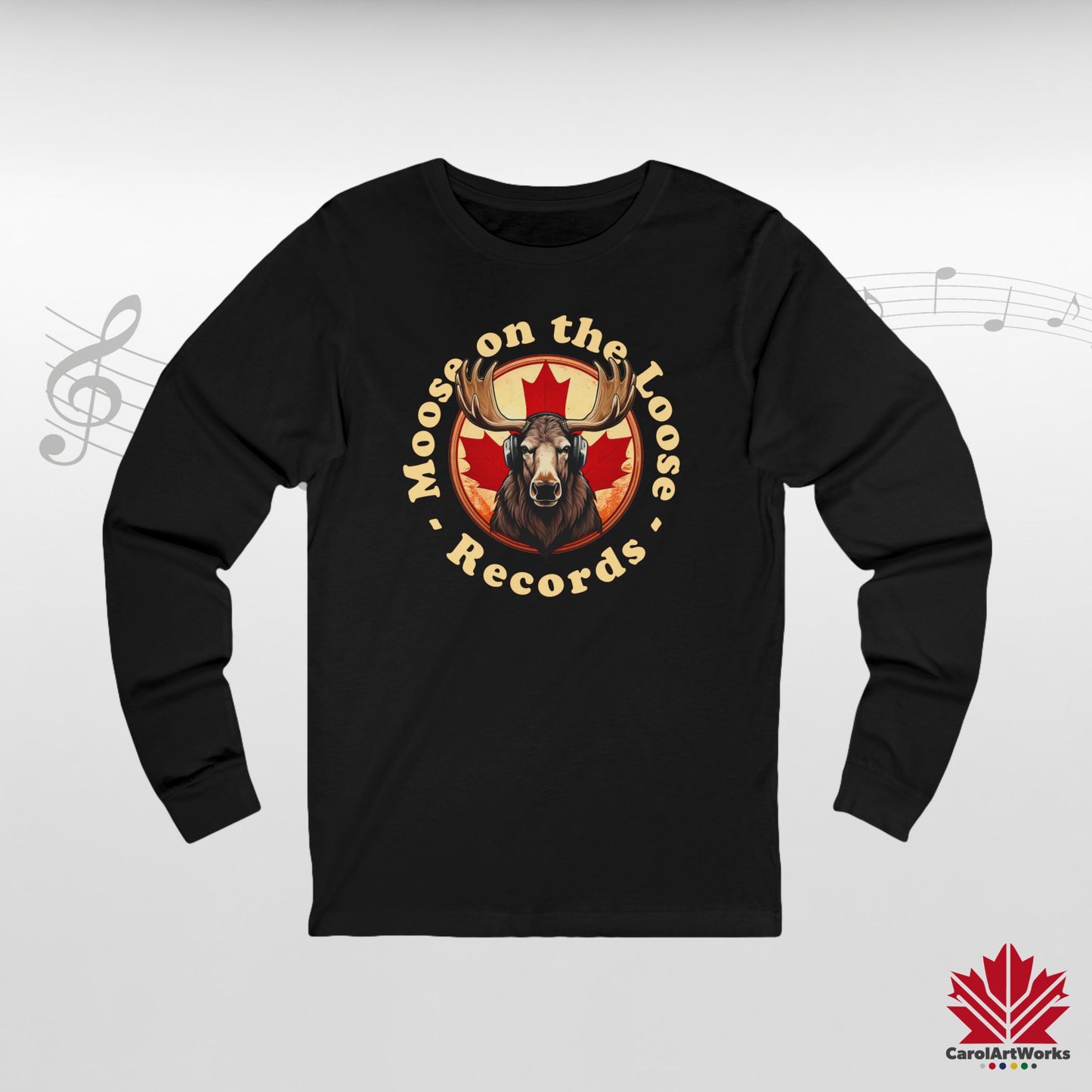 “Moose on the Loose Records” Long Sleeve Tee – Classic Style with a Canadian Rhythm