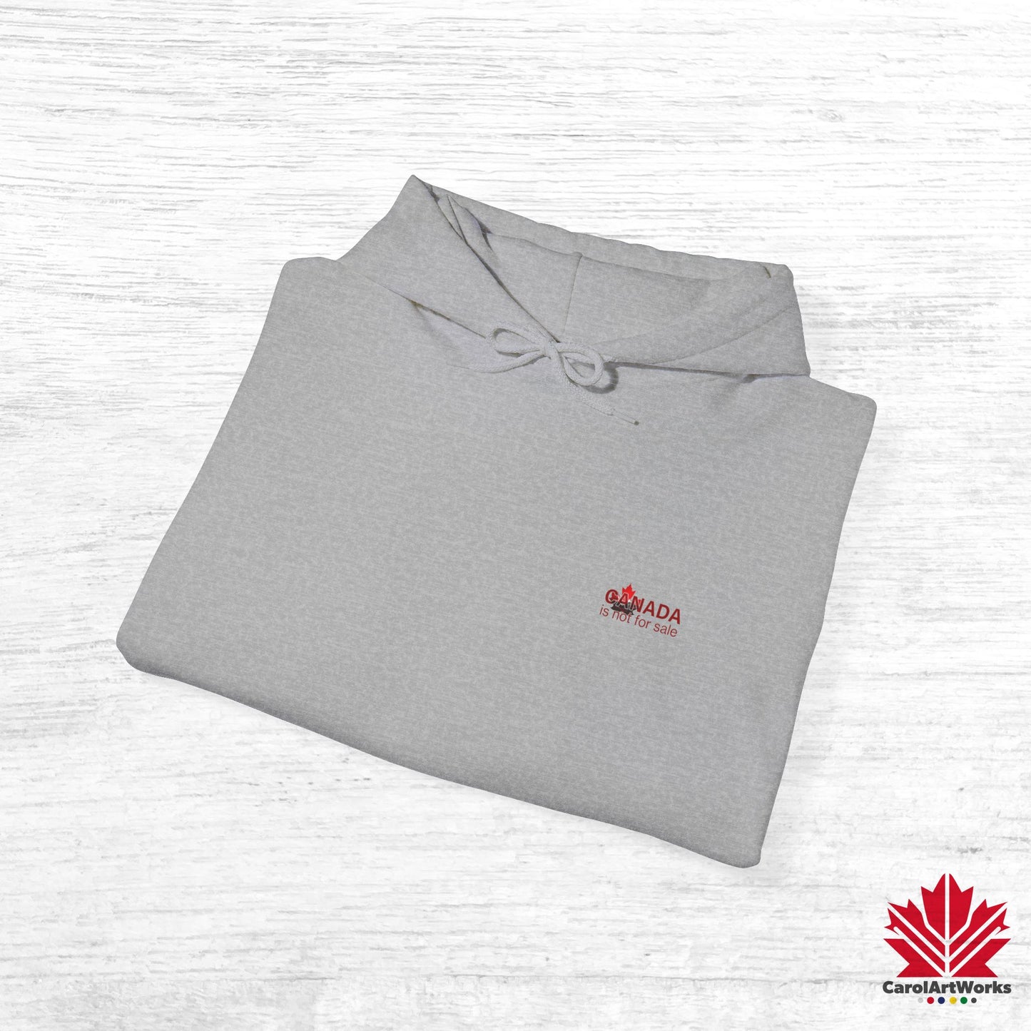 Unisex Hoodie “Canada is Not for Sale” – Red Maple Leaf and Mountains, Warm and Comfortable