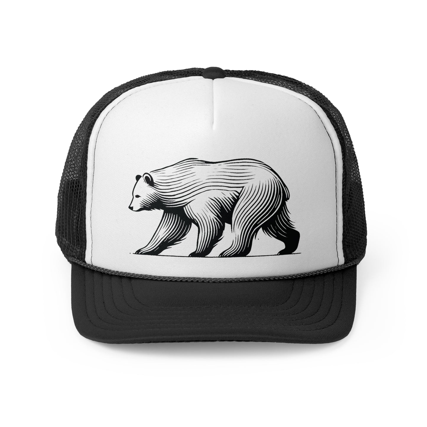 scandinavian minimalistic BEAR Design Trucker Cap – Outdoor Adventure Hat for Nature Lovers