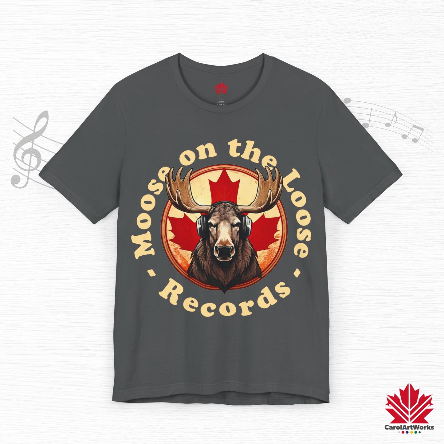 “Moose on the Loose Records” Unisex Short Sleeve Tee – A Hit for Every Playlist